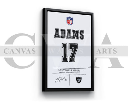 Davante Adams Canvas Wall Art - NFL Jersey Poster | Sports Canvas Frame Ready To Hang