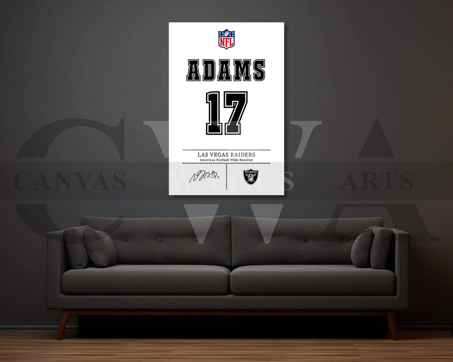 Davante Adams Canvas Wall Art - NFL Jersey Poster | Sports Canvas Frame Ready To Hang