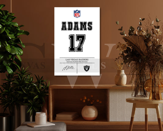 Davante Adams Canvas Wall Art - NFL Jersey Poster | Sports Canvas Frame Ready To Hang