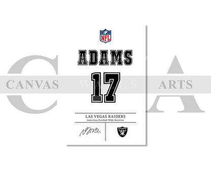 Davante Adams Canvas Wall Art - NFL Jersey Poster | Sports Canvas Frame Ready To Hang