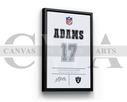 Davante Adams Canvas Wall Art - NFL Jersey Poster | Sports Canvas Frame Ready To Hang