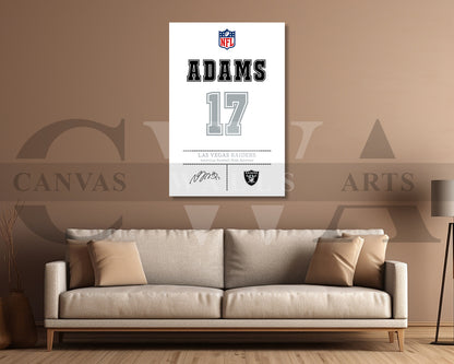 Davante Adams Canvas Wall Art - NFL Jersey Poster | Sports Canvas Frame Ready To Hang