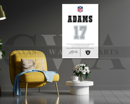 Davante Adams Canvas Wall Art - NFL Jersey Poster | Sports Canvas Frame Ready To Hang