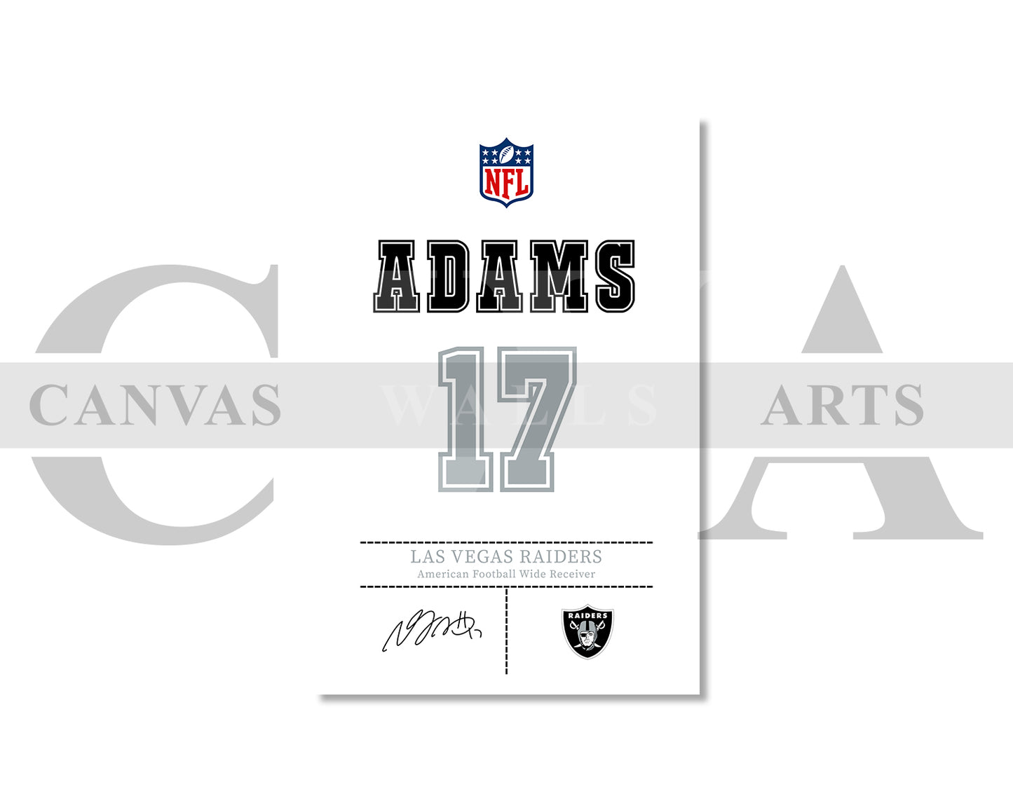 Davante Adams Canvas Wall Art - NFL Jersey Poster | Sports Canvas Frame Ready To Hang