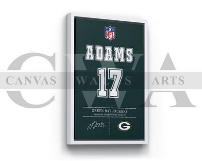Davante Adams Canvas Wall Art - NFL Jersey Poster | Sports Canvas Print
