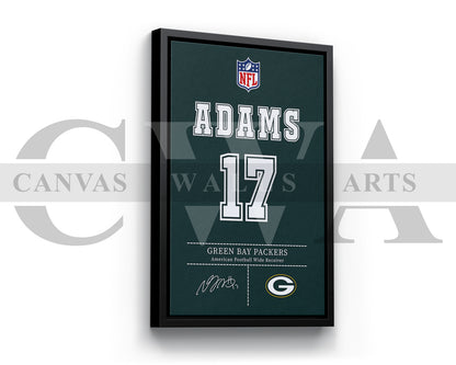 Davante Adams Canvas Wall Art - NFL Jersey Poster | Sports Canvas Print