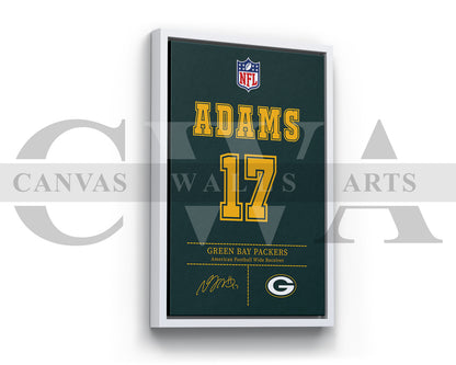 Davante Adams Canvas Wall Art - NFL Jersey Poster | Sports Canvas