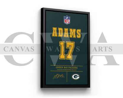 Davante Adams Canvas Wall Art - NFL Jersey Poster | Sports Canvas