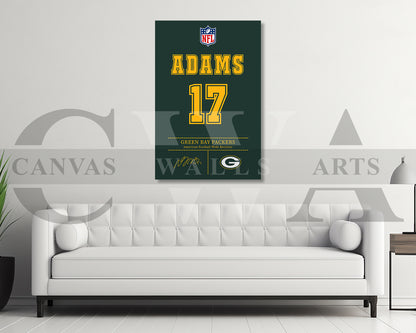 Davante Adams Canvas Wall Art - NFL Jersey Poster | Sports Canvas