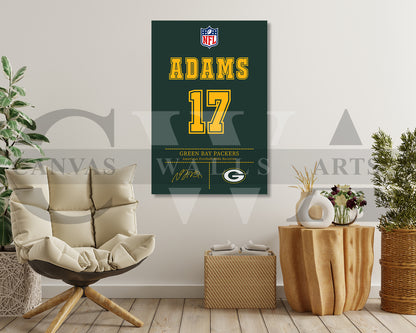 Davante Adams Canvas Wall Art - NFL Jersey Poster | Sports Canvas