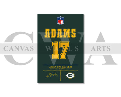 Davante Adams Canvas Wall Art - NFL Jersey Poster | Sports Canvas