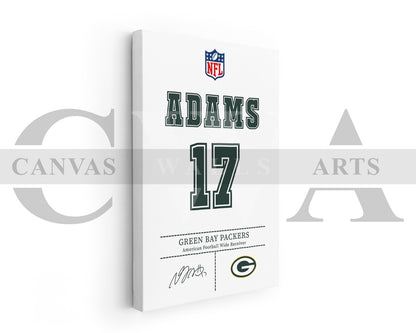 Davante Adams Canvas Wall Art - NFL Jersey Poster | Sports Canvas Wall Art