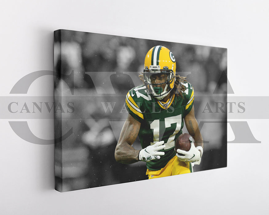 Davante Adams Black & White Canvas Art American Football Canvas Wall Art