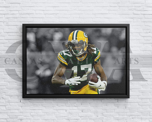Davante Adams Black & White Canvas Art American Football Canvas Wall Art