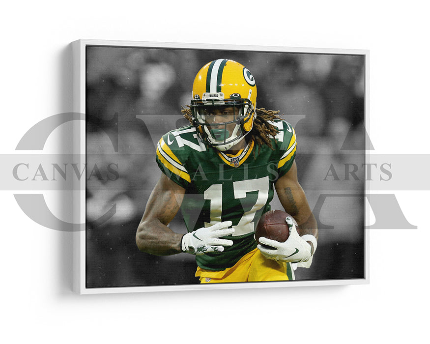 Davante Adams Black & White Canvas Art American Football Canvas Wall Art