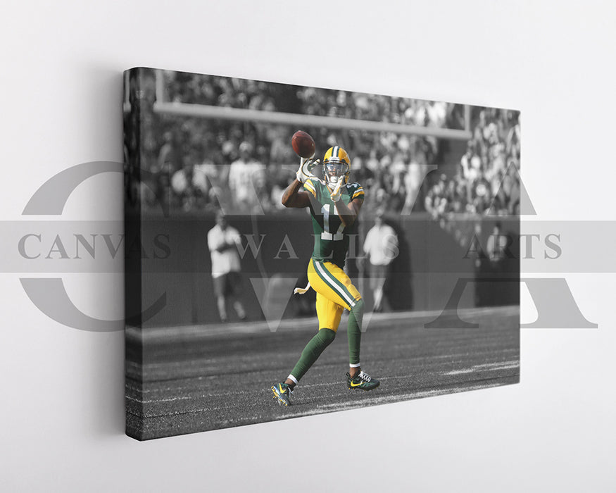 Davante Adams Black & White Canvas Art American Football Canvas Wall Art
