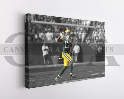 Davante Adams Black & White Canvas Art American Football Canvas Wall Art