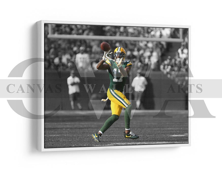 Davante Adams Black & White Canvas Art American Football Canvas Wall Art