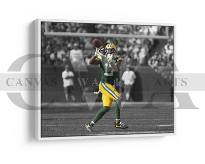 Davante Adams Black & White Canvas Art American Football Canvas Wall Art