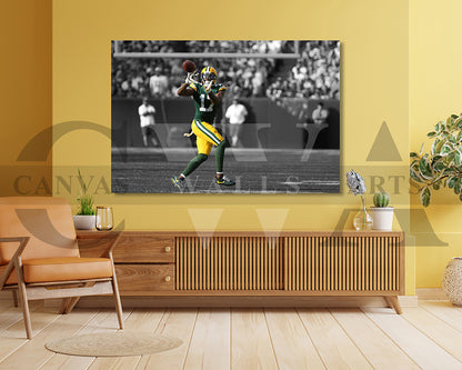 Davante Adams Black & White Canvas Art American Football Canvas Wall Art