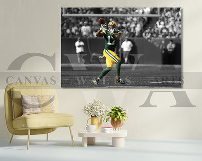 Davante Adams Black & White Canvas Art American Football Canvas Wall Art