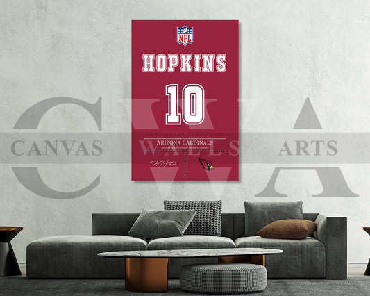 DeAndre Hopkins Canvas Wall Art - NFL Jersey Poster | Sports Canvas Wall Art