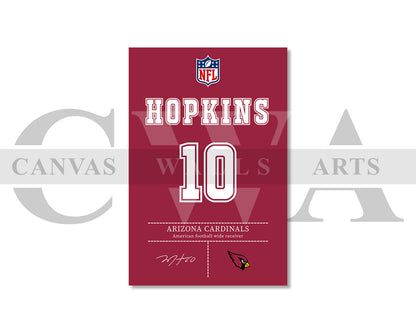 DeAndre Hopkins Canvas Wall Art - NFL Jersey Poster | Sports Canvas Wall Art