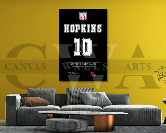 DeAndre Hopkins Canvas Wall Art - NFL Jersey Poster | American Football Canvas Wall Art