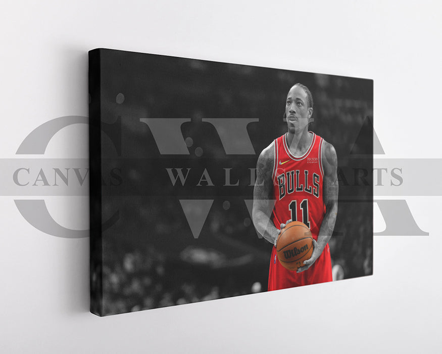 DeMar DeRozan Black & White Canvas Art Basketball Canvas Wall Art