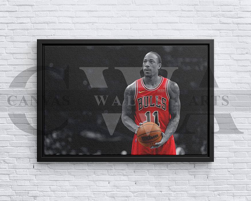 DeMar DeRozan Black & White Canvas Art Basketball Canvas Wall Art