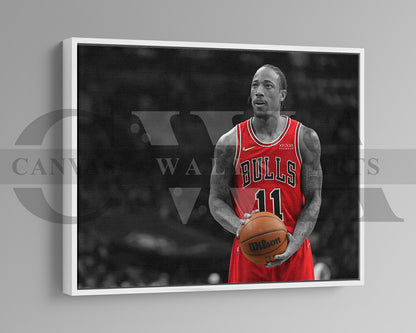 DeMar DeRozan Black & White Canvas Art Basketball Canvas Wall Art
