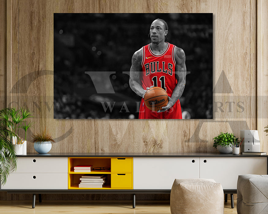 DeMar DeRozan Black & White Canvas Art Basketball Canvas Wall Art