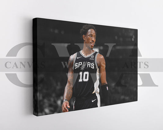 DeMar DeRozan Black & White Canvas Art Basketball Canvas Wall Art