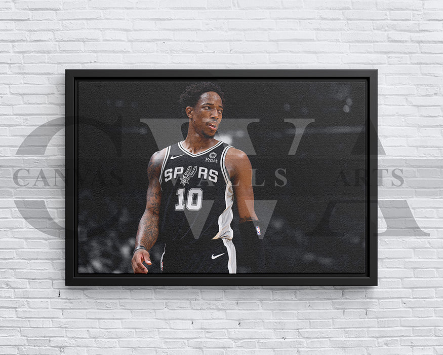 DeMar DeRozan Black & White Canvas Art Basketball Canvas Wall Art