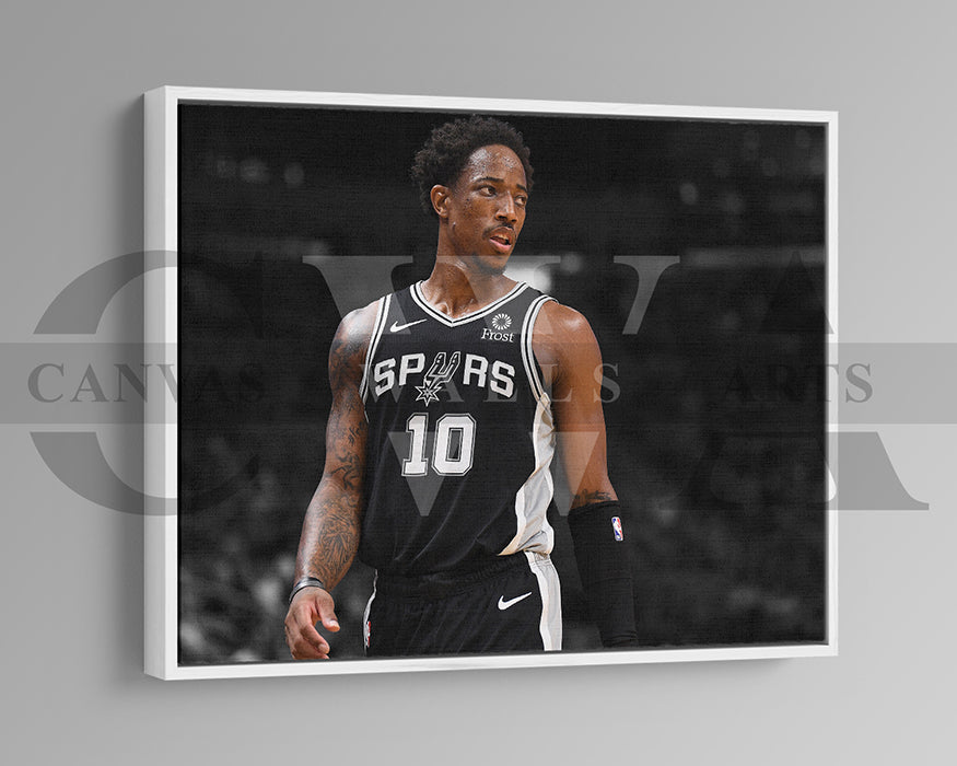DeMar DeRozan Black & White Canvas Art Basketball Canvas Wall Art