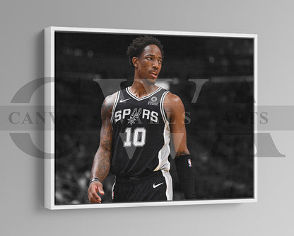 DeMar DeRozan Black & White Canvas Art Basketball Canvas Wall Art