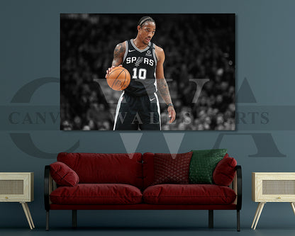DeMar DeRozan Black & White Canvas Art Basketball Canvas Wall Art