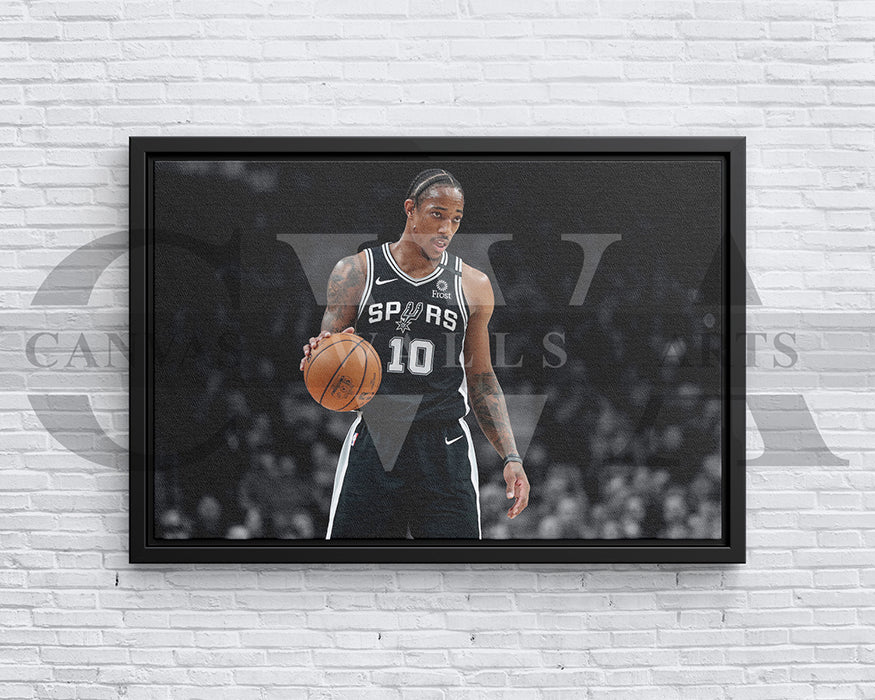DeMar DeRozan Black & White Canvas Art Basketball Canvas Wall Art