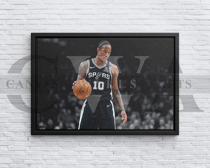 DeMar DeRozan Black & White Canvas Art Basketball Canvas Wall Art