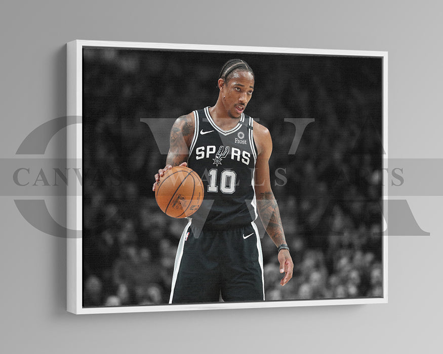 DeMar DeRozan Black & White Canvas Art Basketball Canvas Wall Art