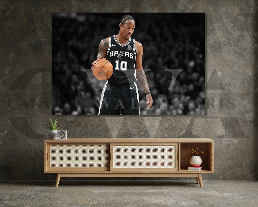 DeMar DeRozan Black & White Canvas Art Basketball Canvas Wall Art