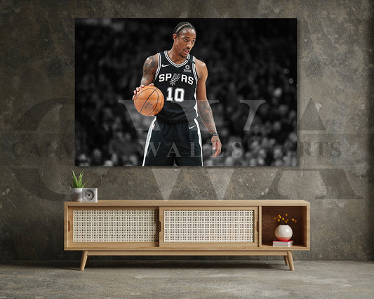 DeMar DeRozan Black & White Canvas Art Basketball Canvas Wall Art