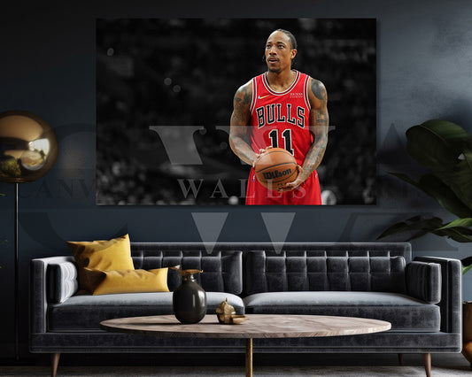 DeMar DeRozan Black & White Canvas Art Basketball Canvas Wall Art