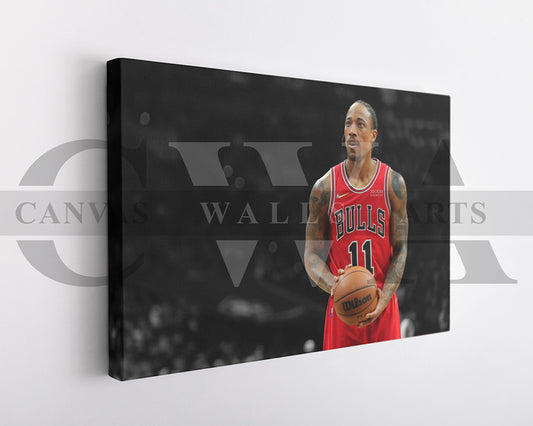 DeMar DeRozan Black & White Canvas Art Basketball Canvas Wall Art