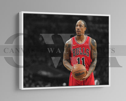 DeMar DeRozan Black & White Canvas Art Basketball Canvas Wall Art
