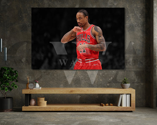 DeMar DeRozan Black & White Canvas Art Basketball Canvas Wall Art
