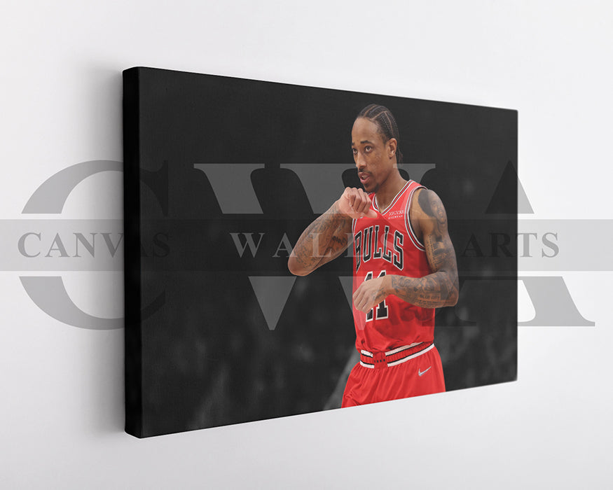 DeMar DeRozan Black & White Canvas Art Basketball Canvas Wall Art