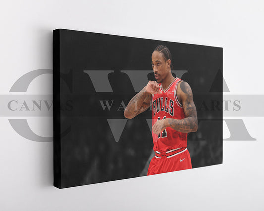 DeMar DeRozan Black & White Canvas Art Basketball Canvas Wall Art