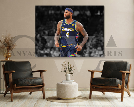 DeMarcus Cousins Black & White Canvas Art Basketball Canvas Wall Art