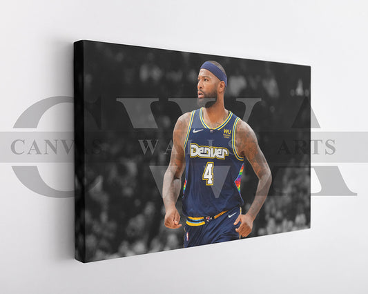 DeMarcus Cousins Black & White Canvas Art Basketball Canvas Wall Art
